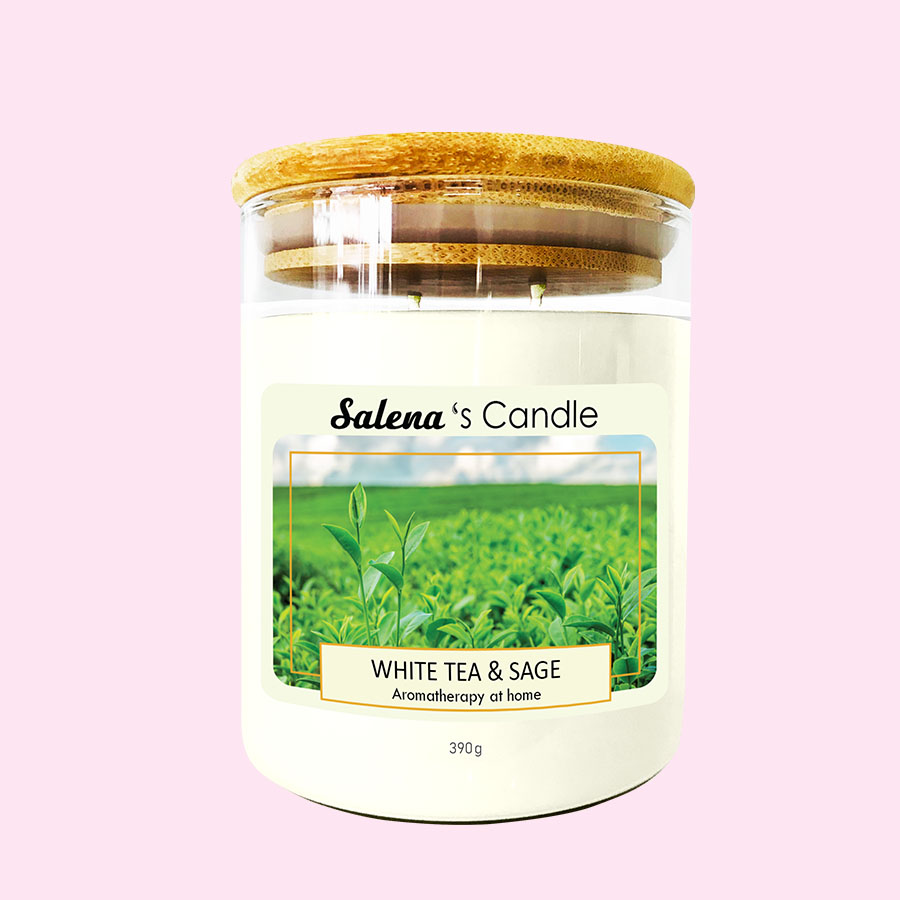 Nến Thơm Salena White Tea & Sage 390g