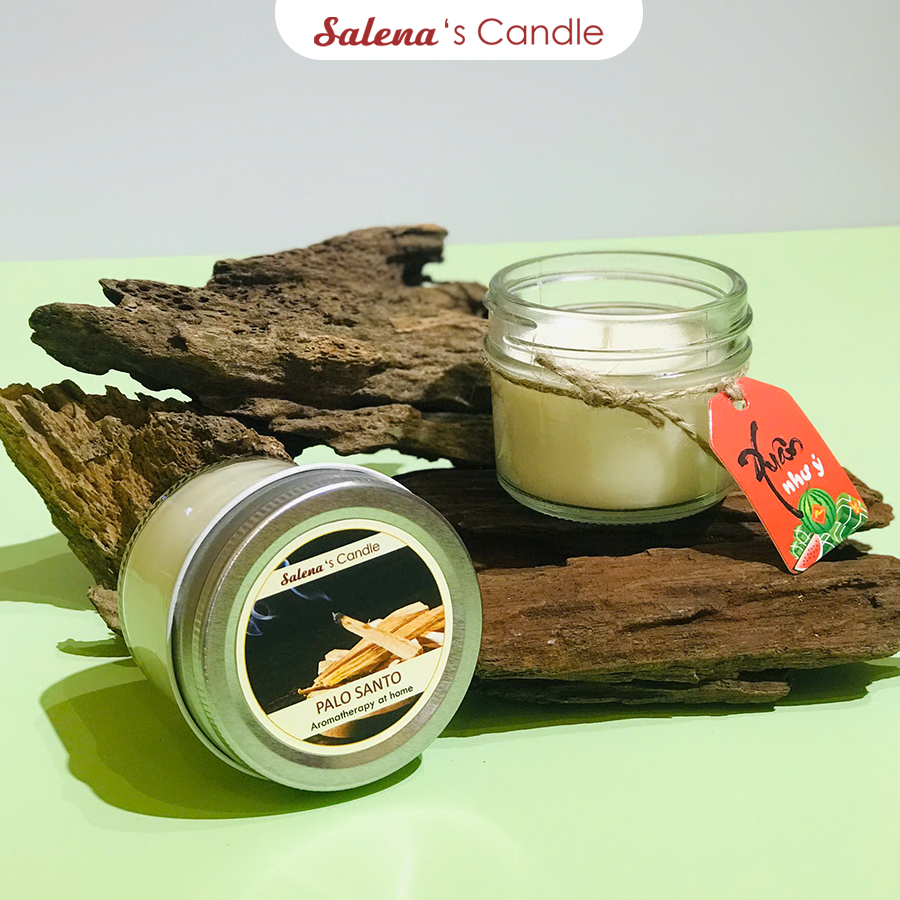 Nến thơm Salena hương gỗ ấm Palo Santo