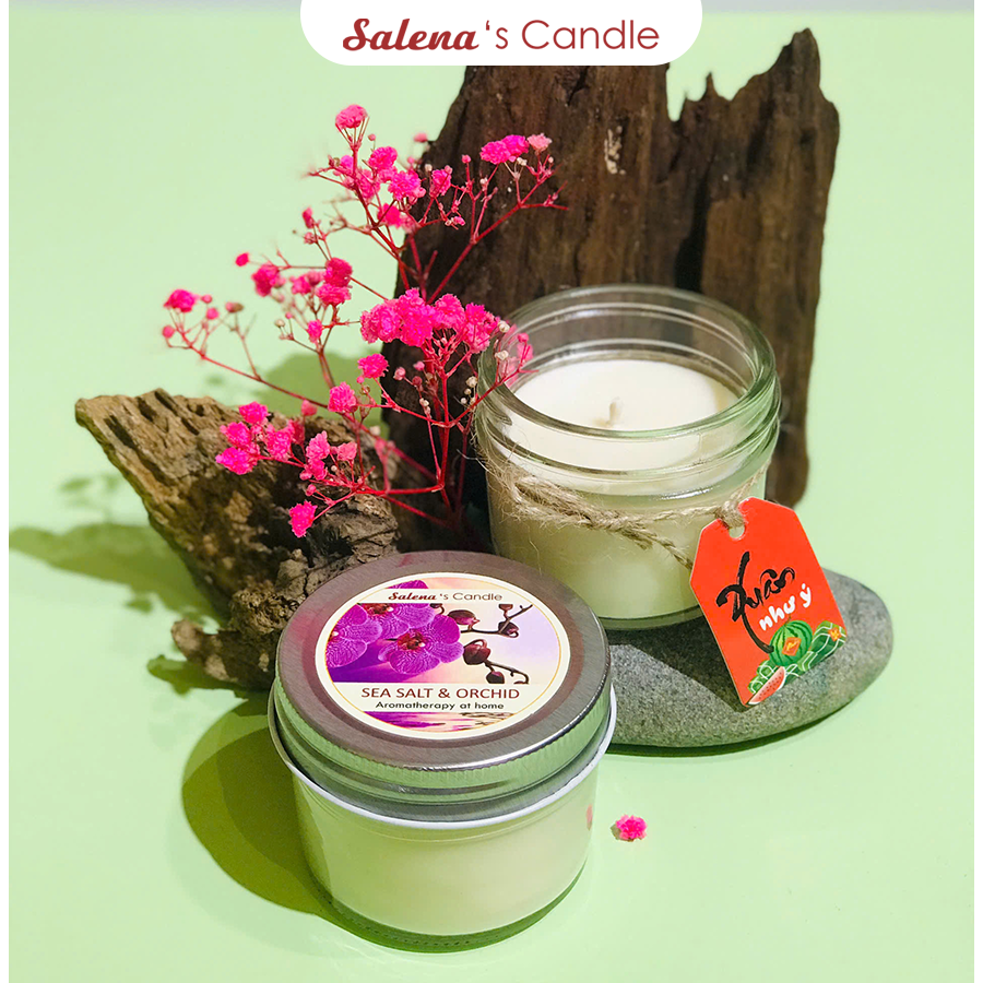 Nến thơm hoa phong lan muối biển sea salt và orchid Salena